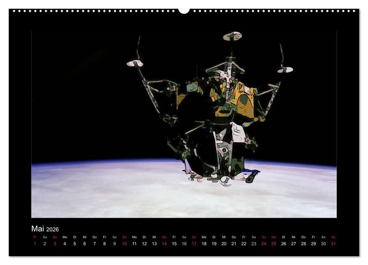 Produktbild: Landing On The Moon Like A Cartoon (hochwertiger Premium Wandkalender 2026 DIN A2 quer), Kunstdruck in Hochglanz