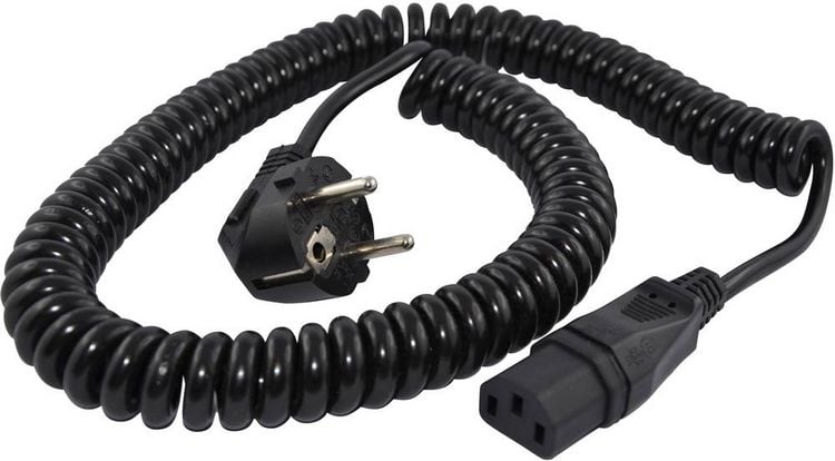 Produktbild: HAWA R6503 Kaltger&auml;te Anschlusskabel Schwarz 2.3m Spiralkabel