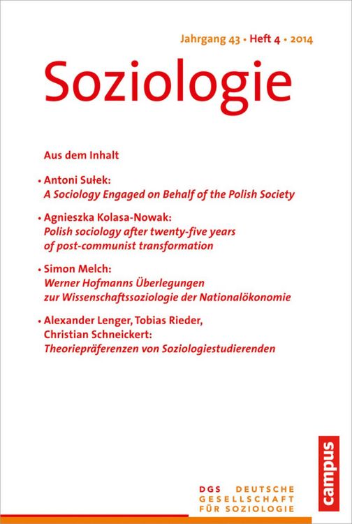 Produktbild: Soziologie 4.2014