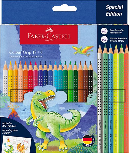 Produktbild: Faber-Castell Buntstifte Colour Grip Dino 18+6