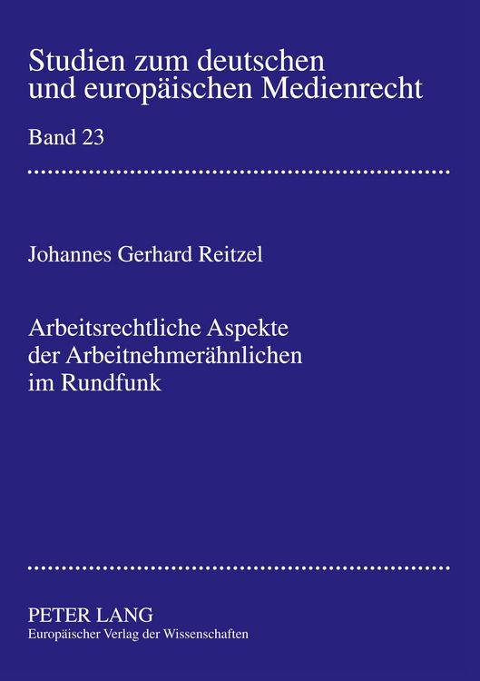 Produktbild: Arbeitsrechtliche Aspekte der Arbeitnehmer&auml;hnlichen im Rundfunk