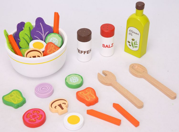 Produktbild: Spielmaus K&uuml;che Salat-Set aus Holz, 30 Teile