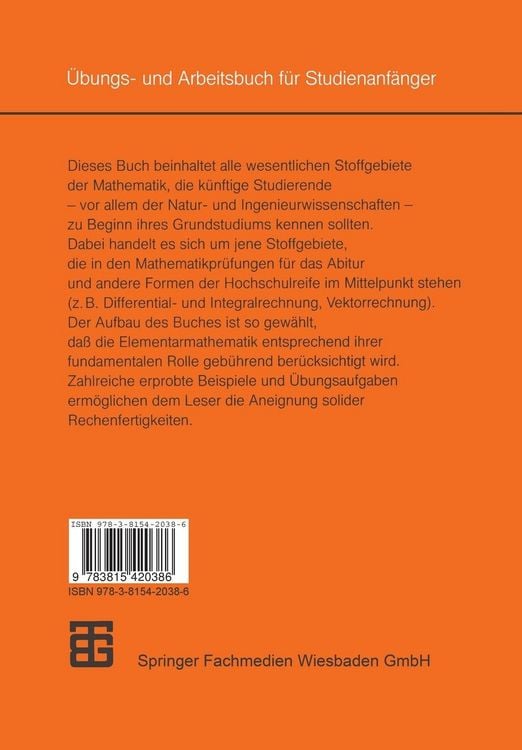 Produktbild: Mathematik-Vorkurs