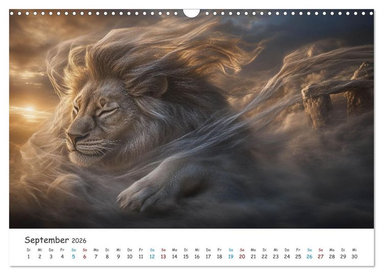 Produktbild: Die St&auml;rke der L&ouml;wenw&auml;chter (Wandkalender 2026 DIN A3 quer), CALVENDO Monatskalender
