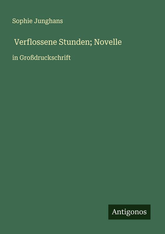 Produktbild: Verflossene Stunden; Novelle