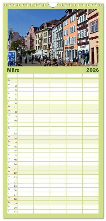 Produktbild: Familienplaner 2026 - Willkommen in ERFURT mit 5 Spalten (Wandkalender, 21 x 45 cm) CALVENDO