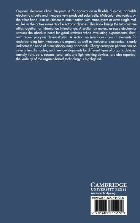 Produktbild: Concepts in Molecular and Organic Electronics