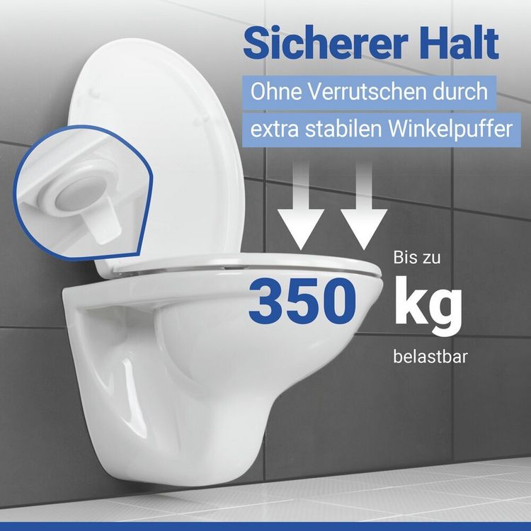 Produktbild: WC Sitz Mod. Gubbio Wei&szlig;, stabiler Toilettensitz mit Absenkautomatik