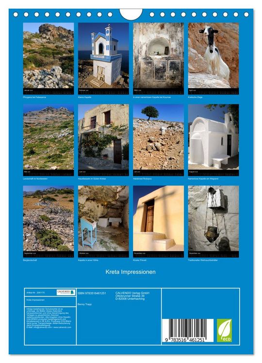 Produktbild: Kreta Impressionen (Wandkalender 2026 DIN A4 hoch), CALVENDO Monatskalender