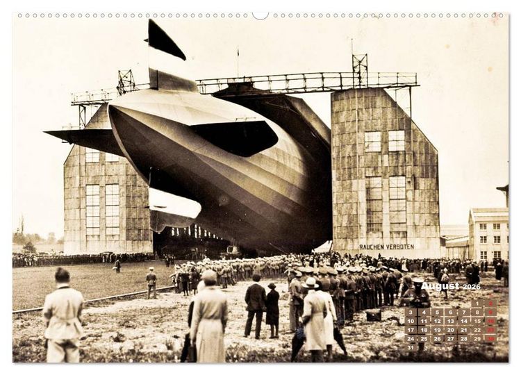 Produktbild: Faszination Luftschiffe &ndash; Zeppeline auf historischen Ansichtskarten (Wandkalender 2026 DIN A2 quer), CALVENDO Monatskalender