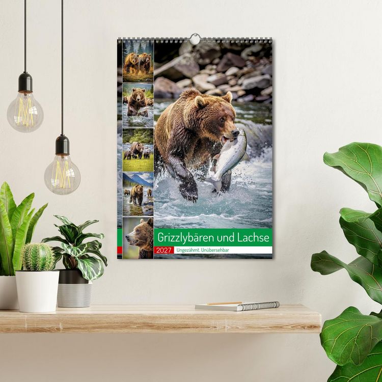 Produktbild: Grizzlyb&auml;ren und Lachse (Wandkalender 2027 DIN A3 hoch), CALVENDO Monatskalender