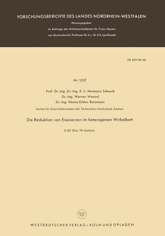 Produktbild: Die Reduktion von Eisenerzen im heterogenen Wirbelbett