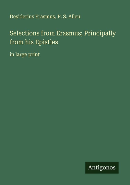 Produktbild: Selections from Erasmus; Principally from his Epistles