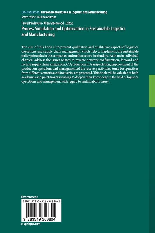 Produktbild: Process Simulation and Optimization in Sustainable Logistics and Manufacturing