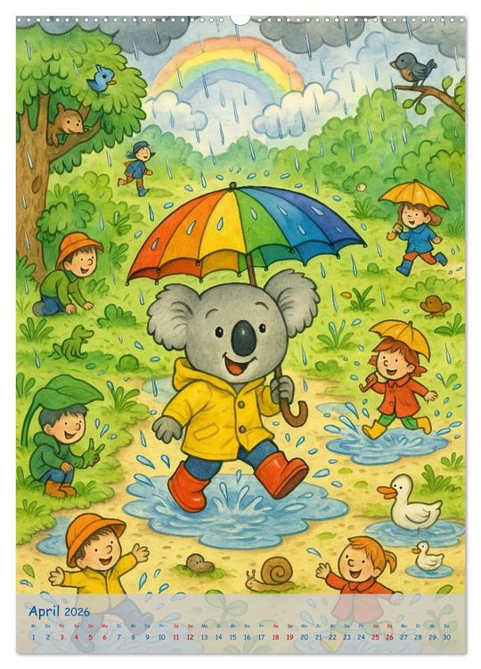 Produktbild: Koalas Wimmelwelt ein Jahr voller Wimmelspass! (hochwertiger Premium Wandkalender 2026 DIN A2 hoch), Kunstdruck in Hochglanz