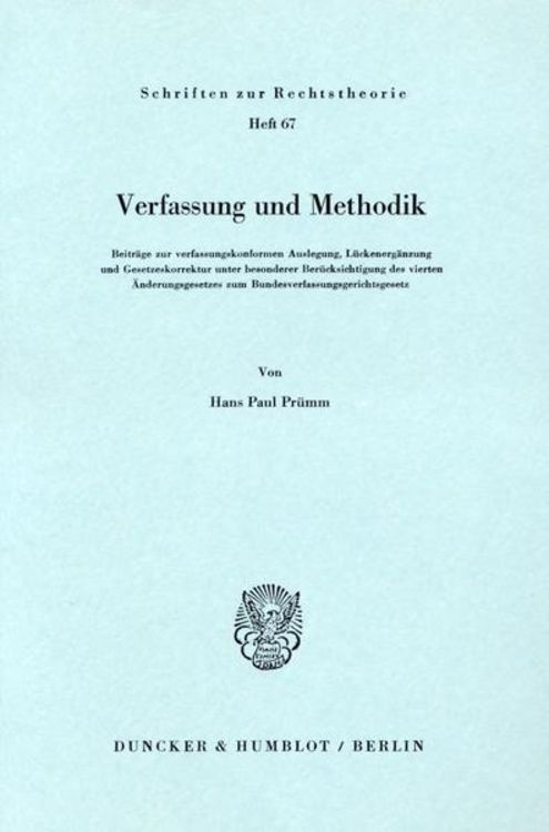 Produktbild: Verfassung und Methodik.