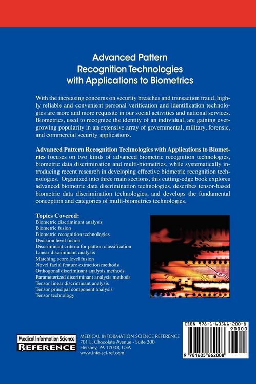 Produktbild: Advanced Pattern Recognition Technologies with Applications to Biometrics