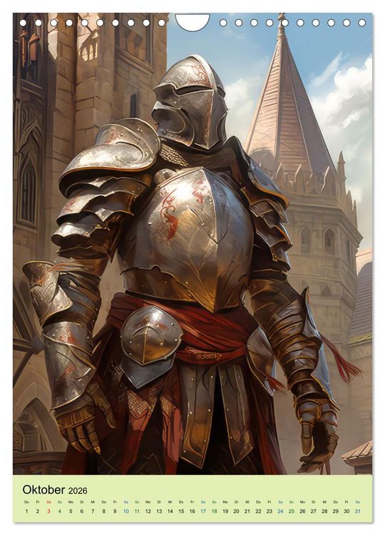 Produktbild: Drachen und stolze Ritter (Wandkalender 2026 DIN A4 hoch), CALVENDO Monatskalender