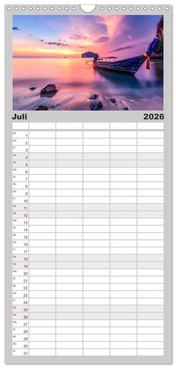 Produktbild: Familienplaner 2026 - Traumhafte Str&auml;nde mit 5 Spalten (Wandkalender, 21 x 45 cm) CALVENDO