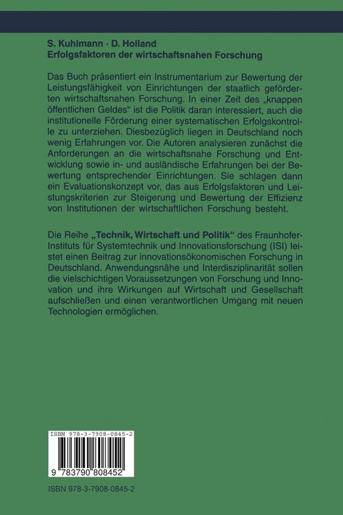 Produktbild: Erfolgsfaktoren der wirtschaftsnahen Forschung