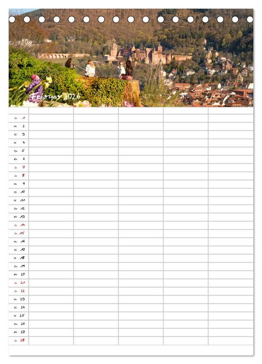 Produktbild: Heidelberger Familienkalender (Tischkalender 2026 DIN A5 hoch), CALVENDO Monatskalender