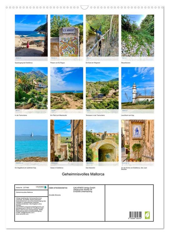 Produktbild: Geheimnisvolles Mallorca (Wandkalender 2027 DIN A2 hoch), CALVENDO Monatskalender