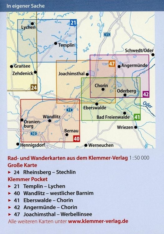 Produktbild: Klemmer Pocket Rad- und Wanderkarte Joachimsthal &ndash; Werbellinsee