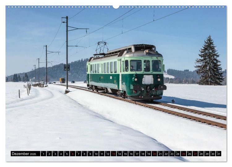 Produktbild: Eisenbahn-Nostalgie - Oldtimer auf Schweizer Schienen (Wandkalender 2026 DIN A2 quer), CALVENDO Monatskalender