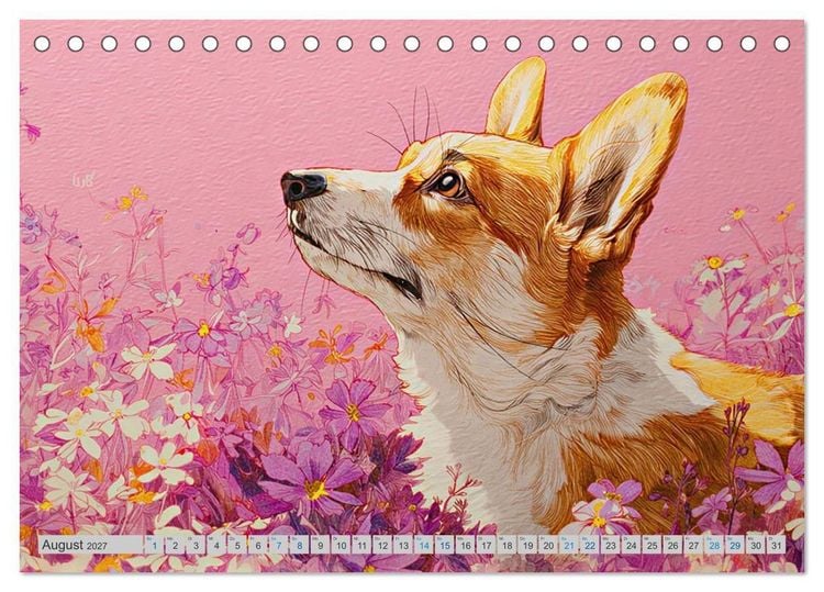 Produktbild: Corgi-Charme (Tischkalender 2027 DIN A5 quer), CALVENDO Monatskalender