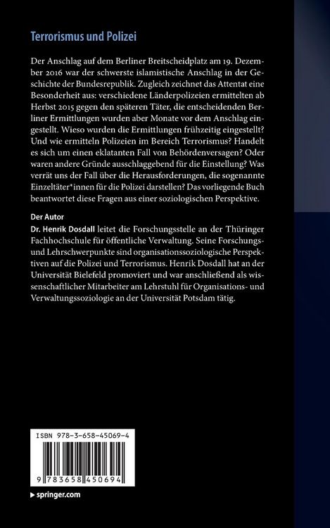 Produktbild: Terrorismus und Polizei