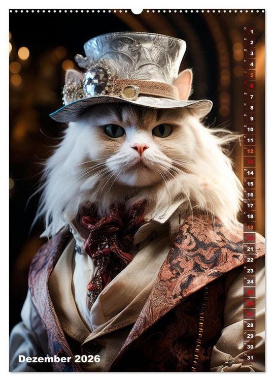 Produktbild: Stylische Katzen (hochwertiger Premium Wandkalender 2026 DIN A2 hoch), Kunstdruck in Hochglanz