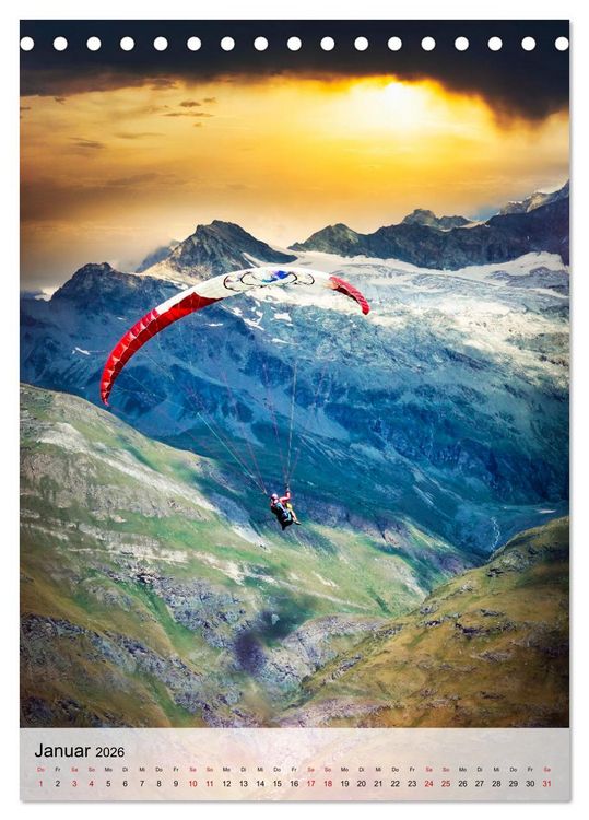 Produktbild: Paragliding - einfach Spa&szlig; (Tischkalender 2026 DIN A5 hoch), CALVENDO Monatskalender