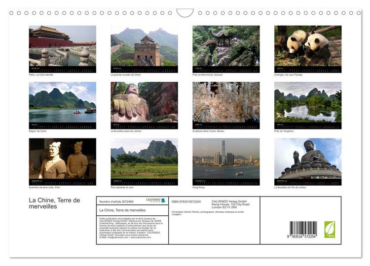 Produktbild: La Chine, Terre de merveilles (Calendrier mural 2026 DIN A3 vertical), CALVENDO calendrier mensuel