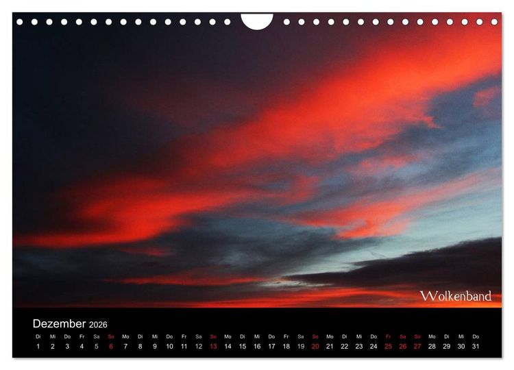 Produktbild: Wolken-Kunstwerke (Wandkalender 2026 DIN A4 quer), CALVENDO Monatskalender