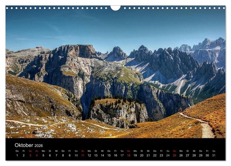 Produktbild: dolomiten (Wandkalender 2026 DIN A3 quer), CALVENDO Monatskalender