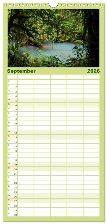 Produktbild: Familienplaner 2026 - Von Mexiko nach Panama in 12 Monaten mit 5 Spalten (Wandkalender, 21 x 45 cm) CALVENDO