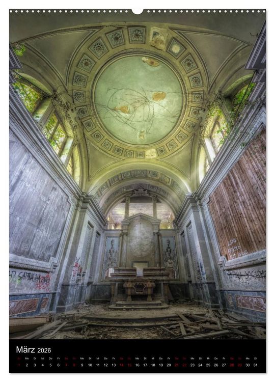 Produktbild: Lost Places - Verlassene Kirchen (hochwertiger Premium Wandkalender 2026 DIN A2 hoch), Kunstdruck in Hochglanz