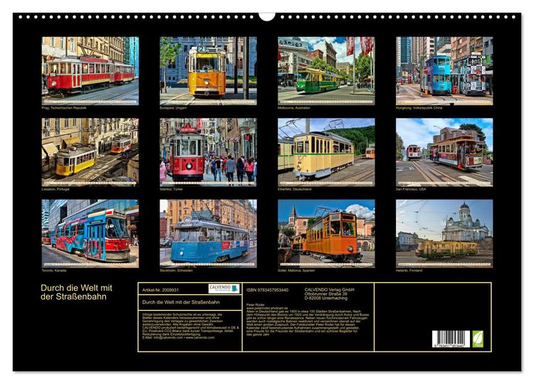 Produktbild: Durch die Welt mit der Stra&szlig;enbahn (Wandkalender 2026 DIN A2 quer), CALVENDO Monatskalender