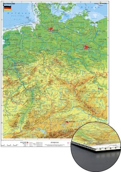 Produktbild: Deutschland physisch zum Pinnen auf Wabenplatte