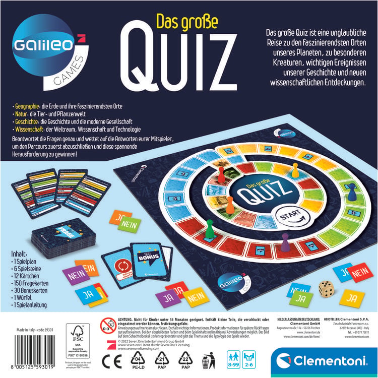 Produktbild: Experimentierset Galileo Das gro&szlig;e Quiz