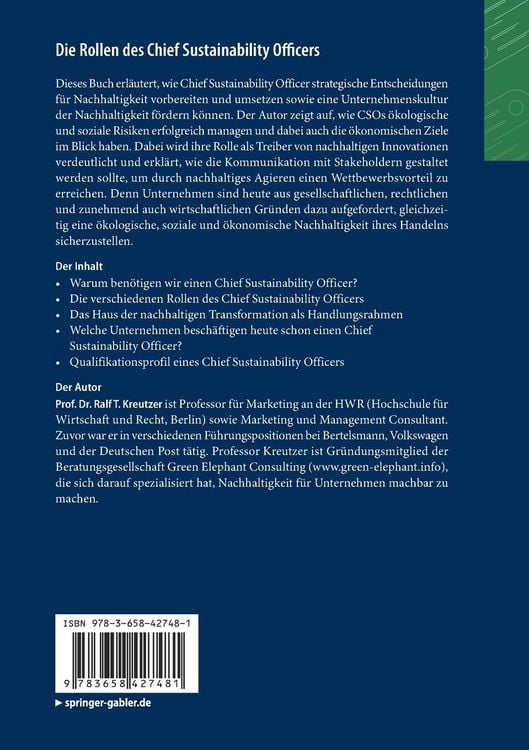Produktbild: Die Rollen des Chief Sustainability Officers