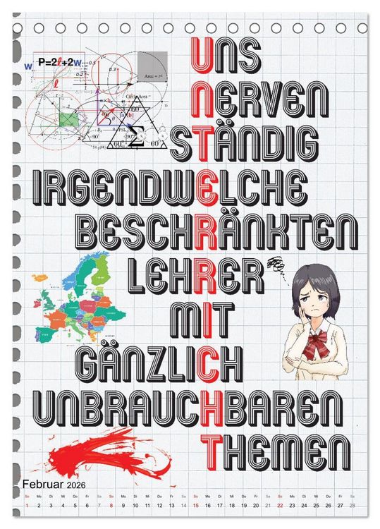 Produktbild: Sch&uuml;ler-Spr&uuml;che (Tischkalender 2026 DIN A5 hoch), CALVENDO Monatskalender