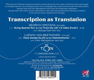 Produktbild: Transcription as Translation - Beethoven & Smetana