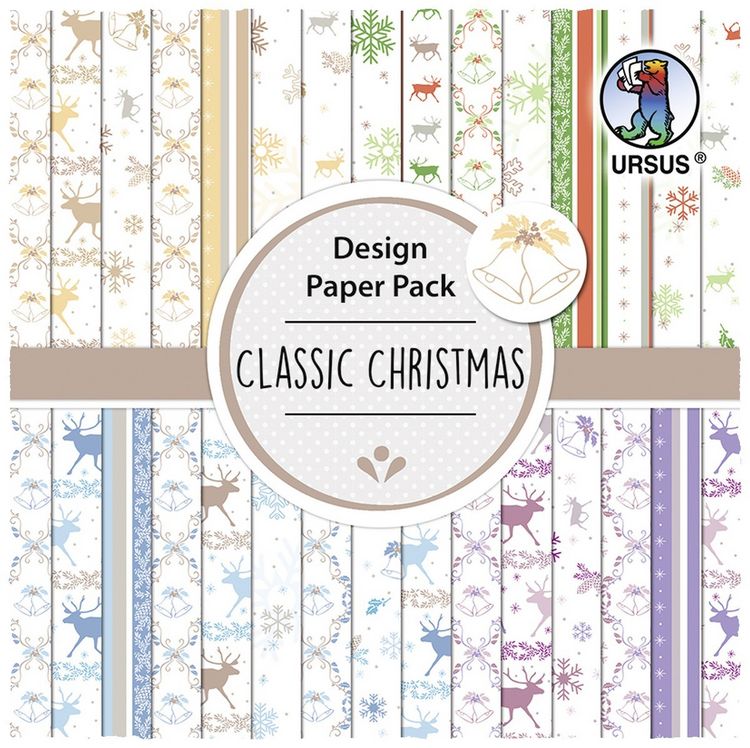 Produktbild: URSUS Spezialpapiere Design Paper Pack Classic Christmas, 30 Blatt