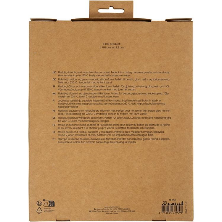 Produktbild: Creativ Company Silikonform, Rund mit Blumenmuster, L 6,8 cm, B 2,3 cm, 4 Stk