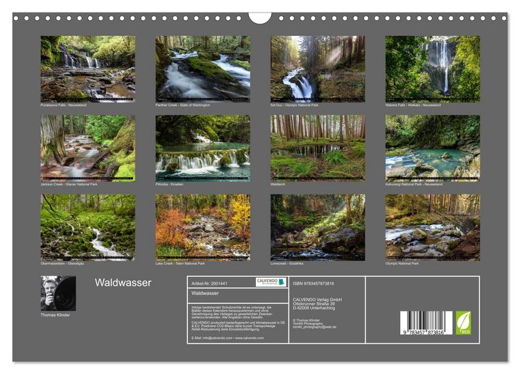Produktbild: Waldwasser (Wandkalender 2026 DIN A3 quer), CALVENDO Monatskalender