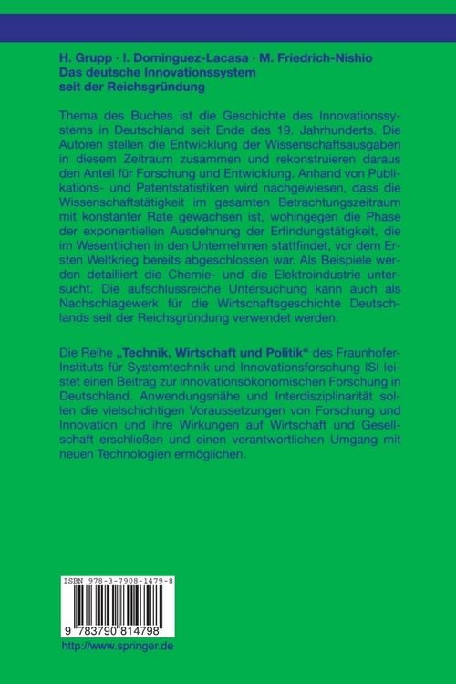 Produktbild: Das deutsche Innovationssystem seit der Reichsgr&uuml;ndung
