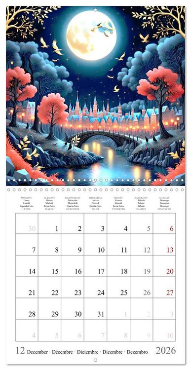 Produktbild: Moonlight miracle (Wall Calendar 2026 12 &times; 12 Inch) CALVENDO 12 Month Wall Calendar