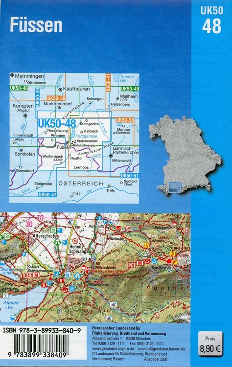 Produktbild: F&uuml;ssen 1 : 50 000 (UK 50-48)