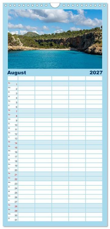 Produktbild: Familienplaner 2027 - Mallorcas Ostk&uuml;sten-Momente mit 5 Spalten (Wandkalender, 21 x 45 cm) CALVENDO